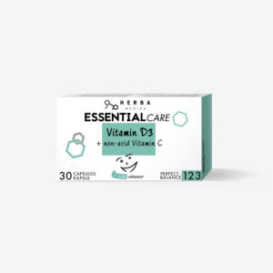 Herba Medica EssentialCare kapsule z vitaminom D3 in nekislim vitaminom C